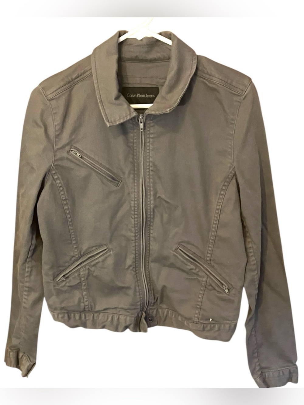 Calvin Klein Jeans Gray Moto Utility Jacket Medium